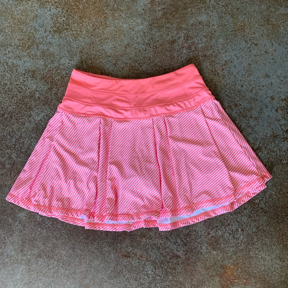 Peach Striped Tennis Skirt
